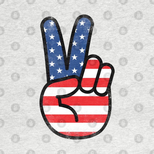 American Flag Peace Sign Hand Shirt 4th Of July Gift by vpgdesigns